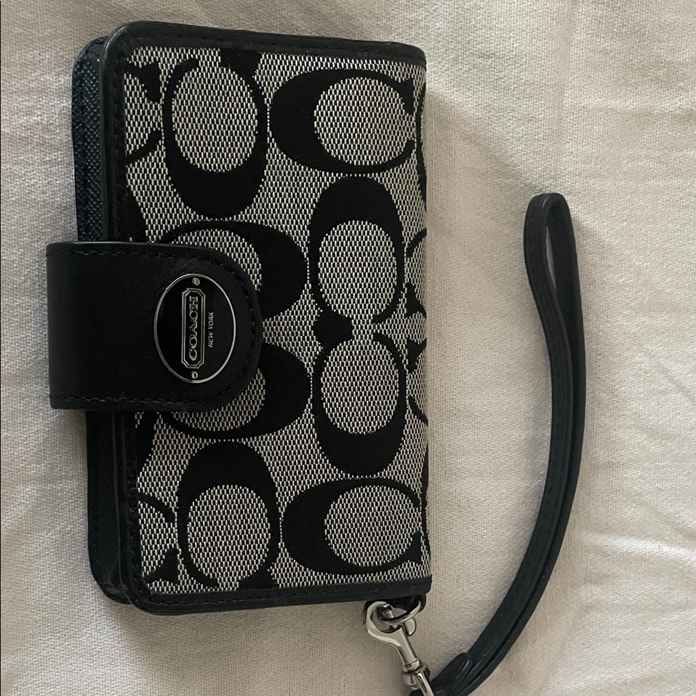Coach Signature Black and Gray Phone Case